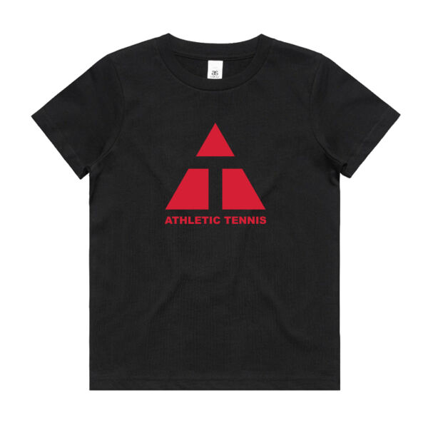 Kids Athletic Tennis Tee - Black Thumbnail